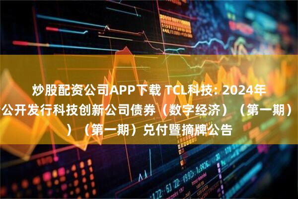 炒股配资公司APP下载 TCL科技: 2024年面向专业投资者公开发行科技创新公司债券（数字经济）（第一期）兑付暨摘牌公告